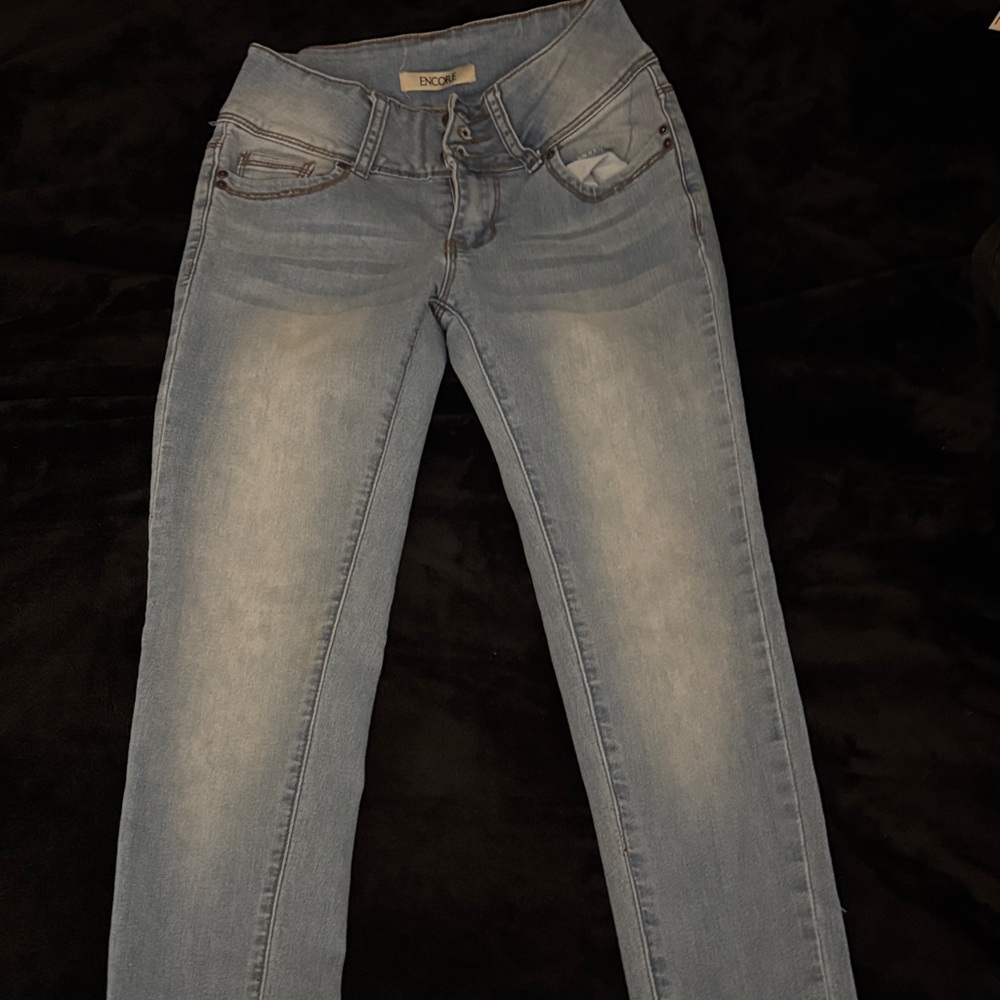 Encore Jeans Faded Light Blue Skinny Jeans
